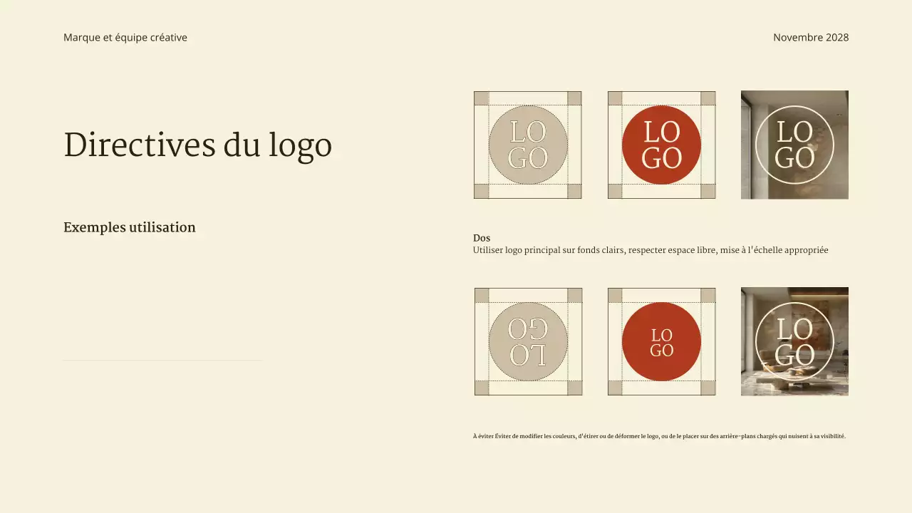 ligne directrice de la marque beige