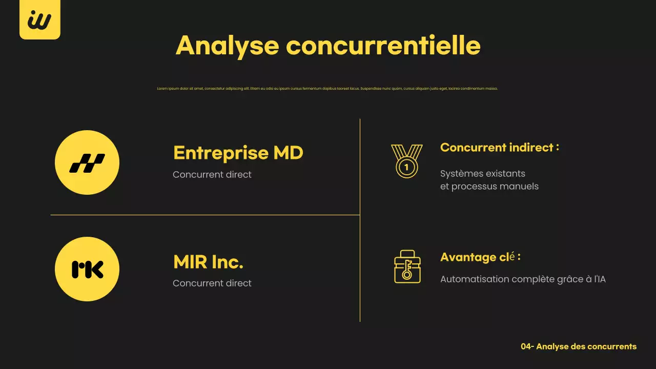 Plan d'affaires moderne noir