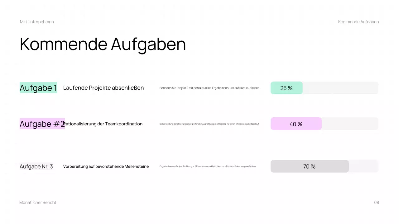 Trendy Business Monatsrückblick Bericht Präsentation