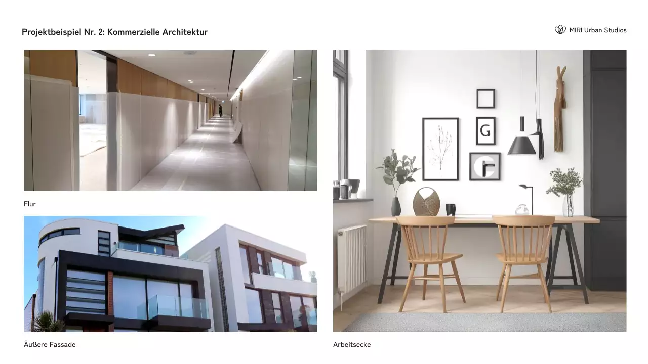 Schwarz-weißes Portfolio moderner Architektur