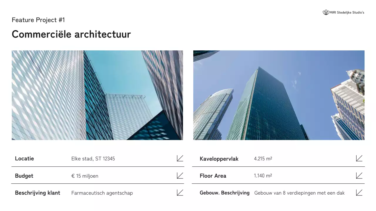Zwart-wit portfolio moderne architectuur