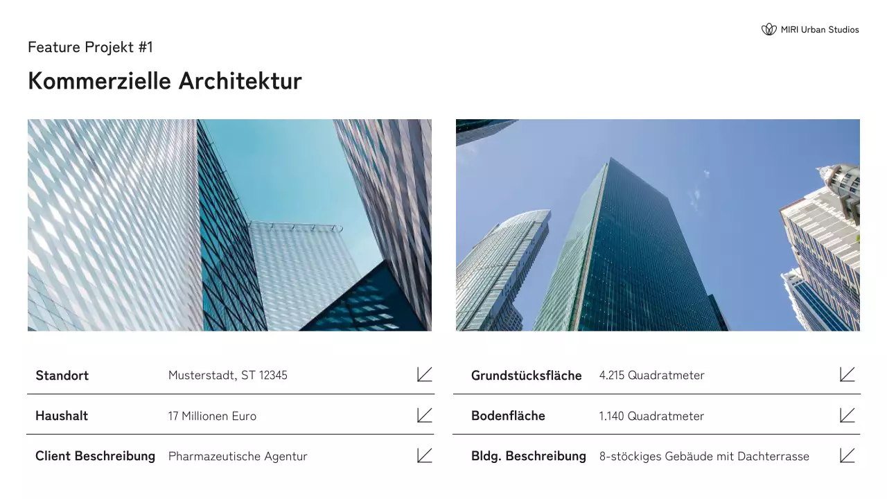 Schwarz-weißes Portfolio moderner Architektur