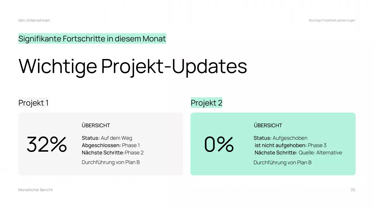 Trendy Business Monatsrückblick Bericht Präsentation