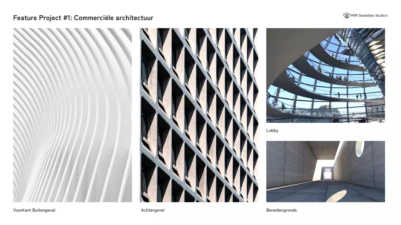 Zwart-wit portfolio moderne architectuur