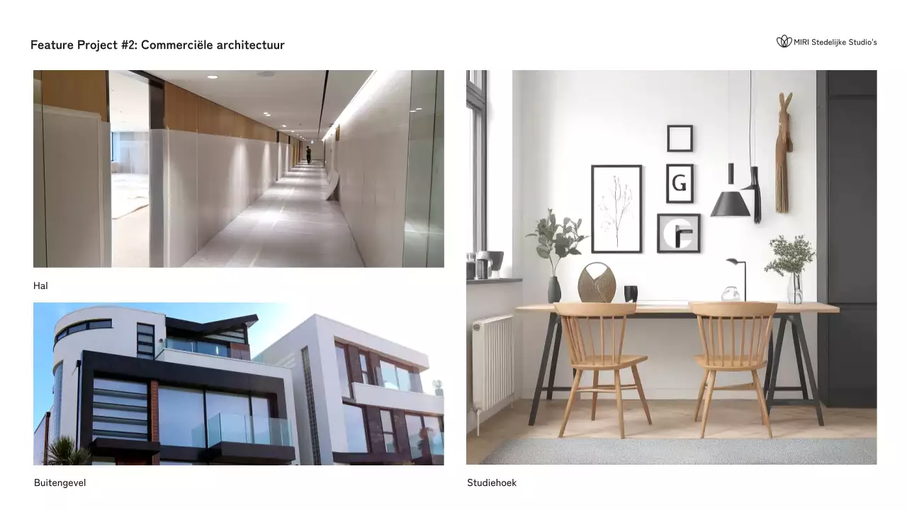 Zwart-wit portfolio moderne architectuur