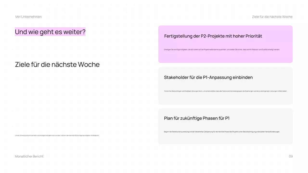 Trendy Business Monatsrückblick Bericht Präsentation