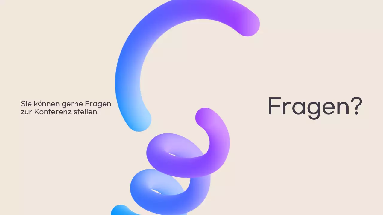 Moderne Konferenzpräsentation in Creme und 3d-Formen in voller Farbe