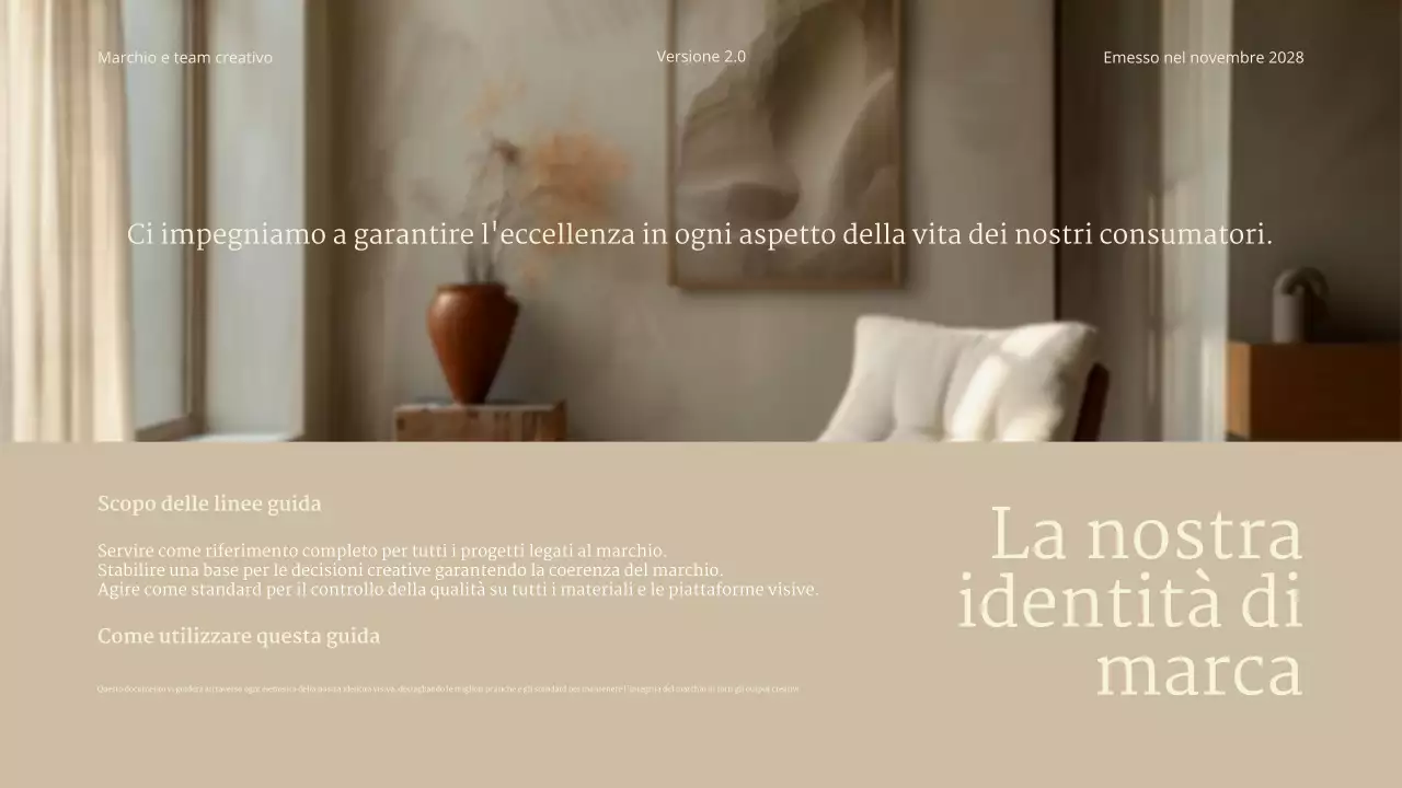 linea guida del marchio beige