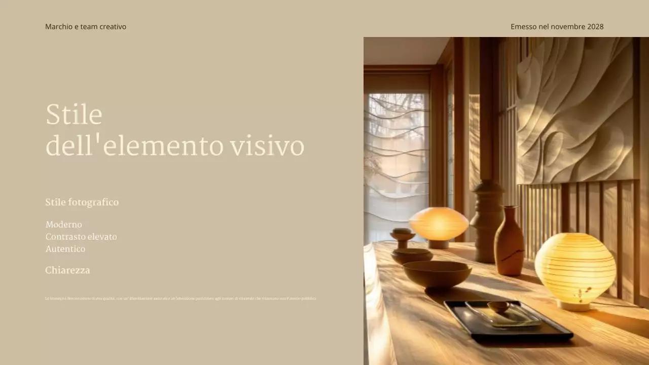 linea guida del marchio beige