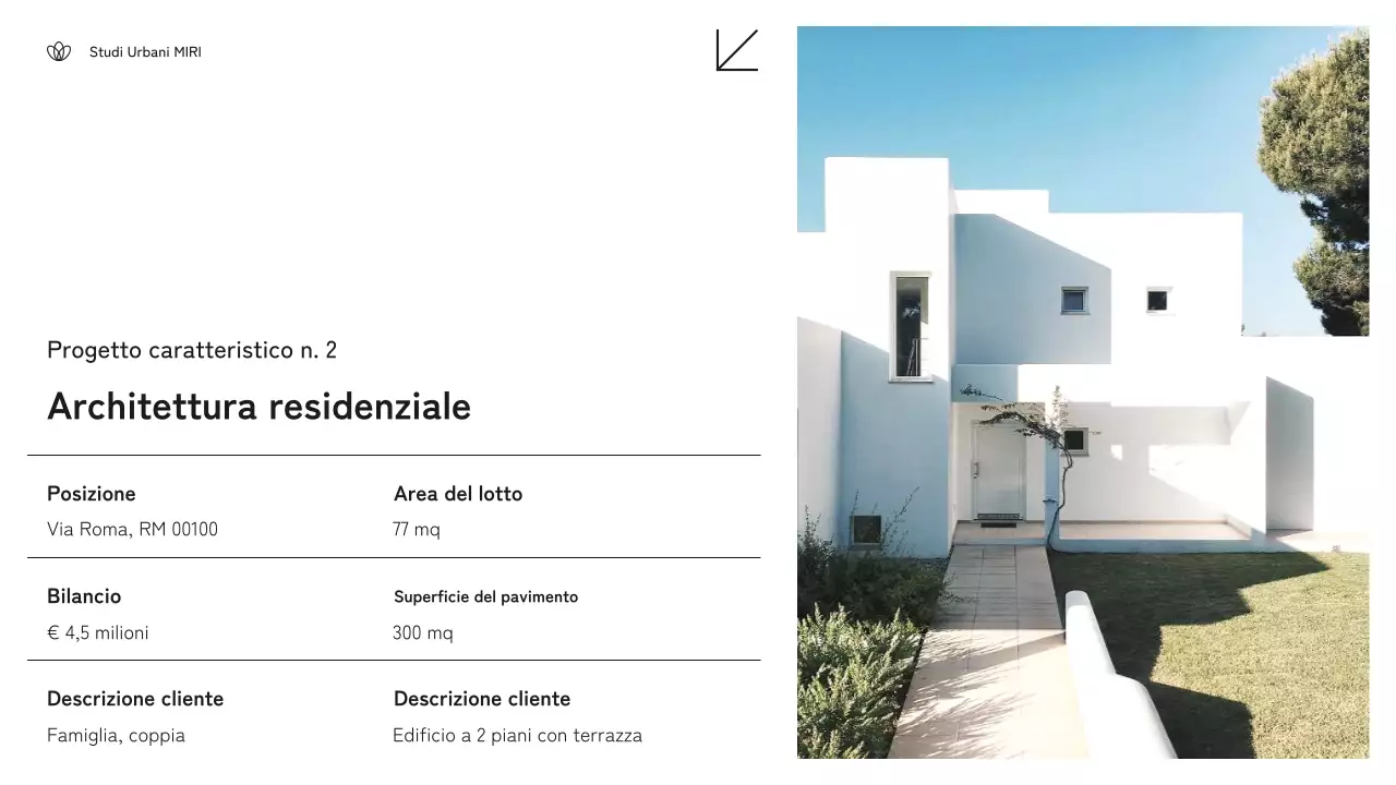 Portfolio di architettura moderna in bianco e nero