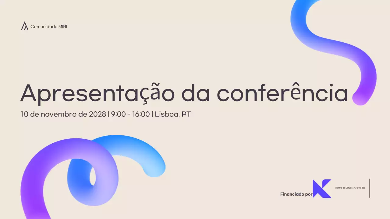 Apresentação de conferência moderna em creme e formas 3d a cores