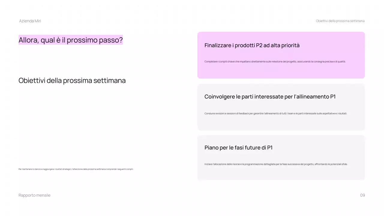 Presentazione del rapporto di revisione mensile di Trendy Business