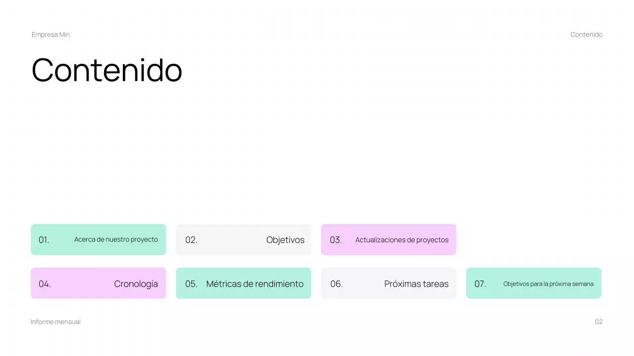 Presentación del informe mensual de Trendy Business