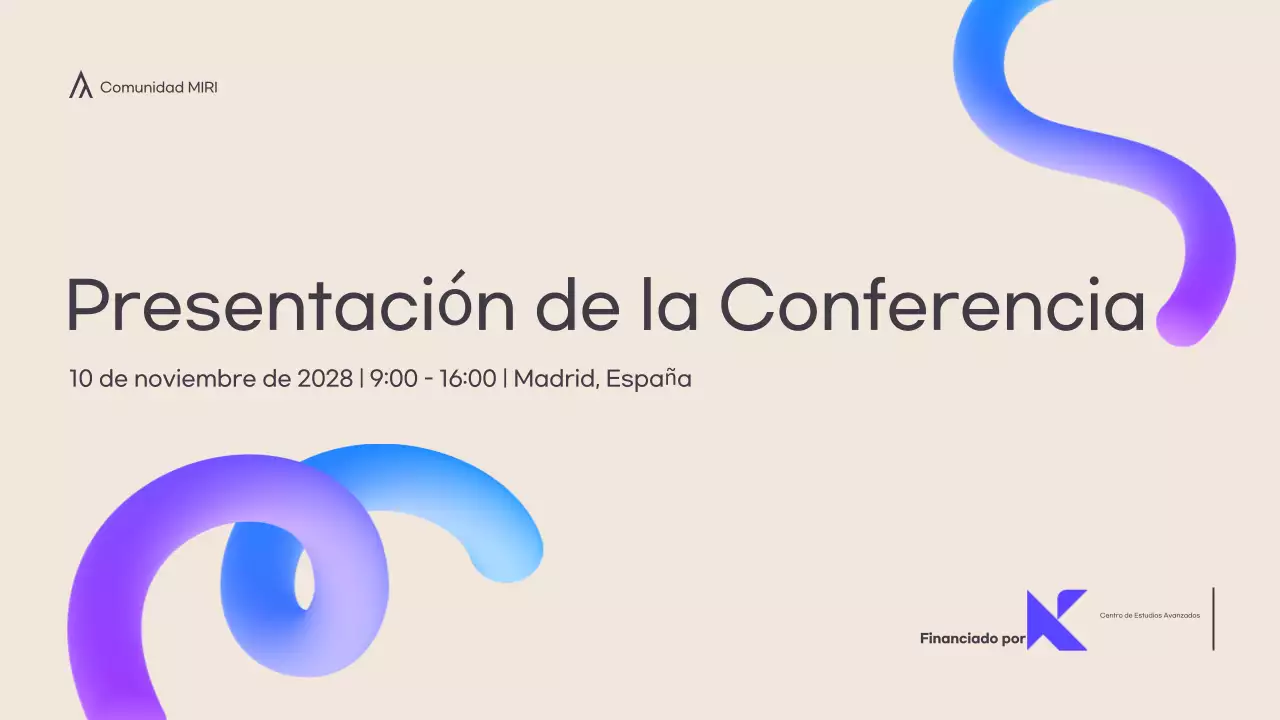 Moderna conferencia de presentación en crema y formas 3d a todo color