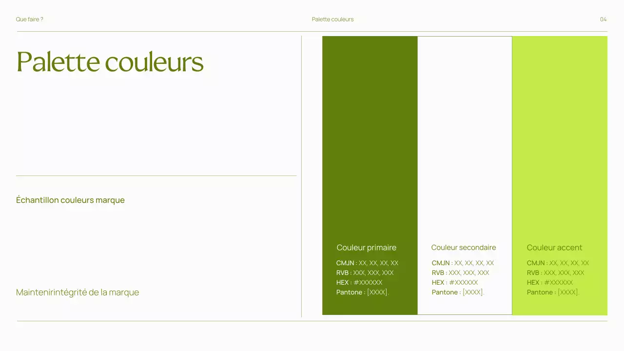 Lignes directrices de la marque Trendy Bold Présentation