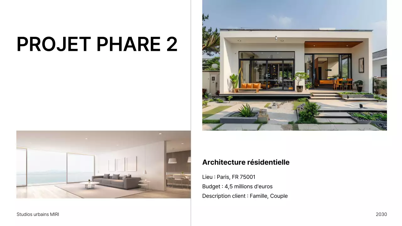 Présentation d'un portfolio d'architecture minimaliste