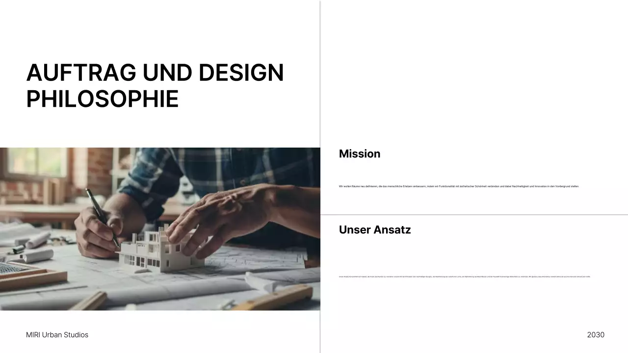 Minimalistische Architektur-Portfolio-Präsentation