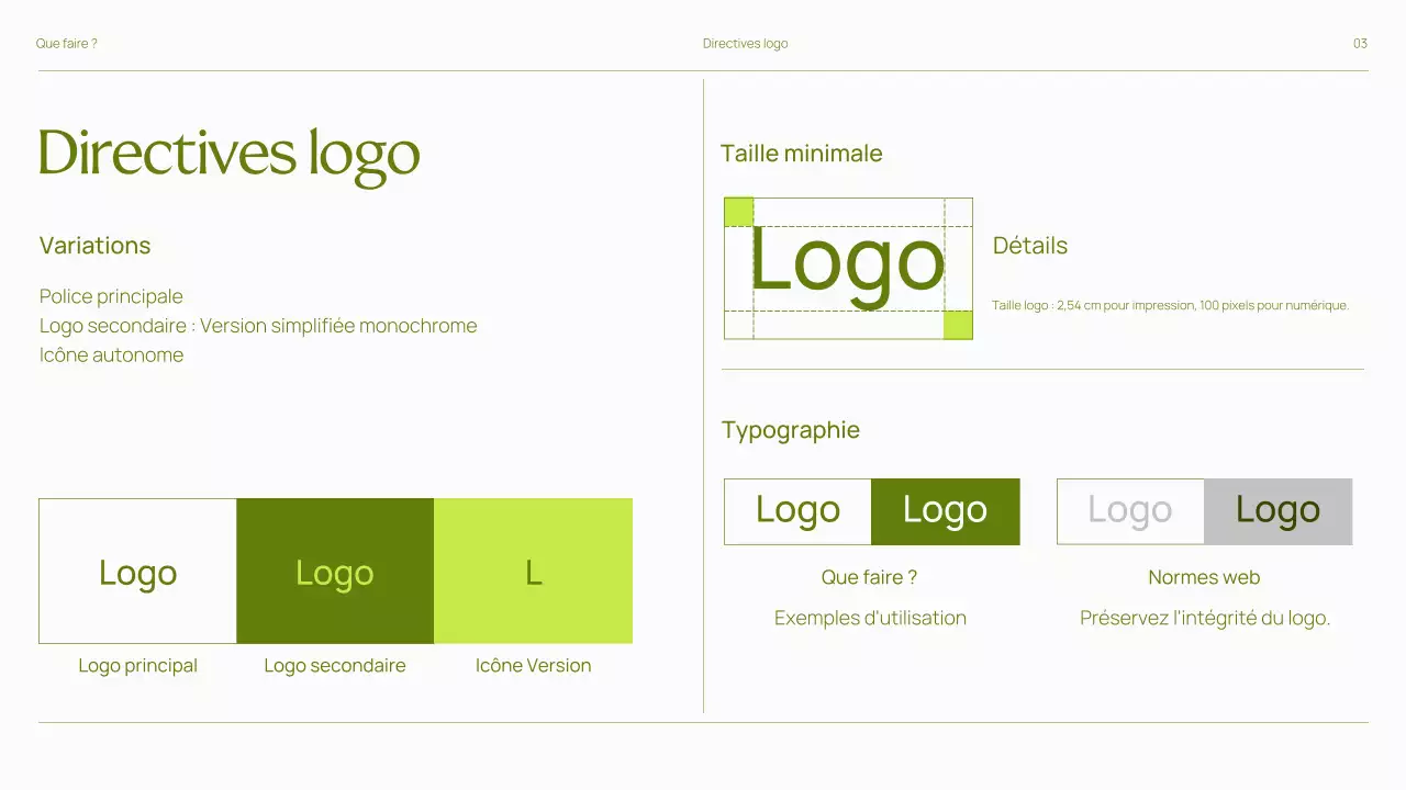 Lignes directrices de la marque Trendy Bold Présentation