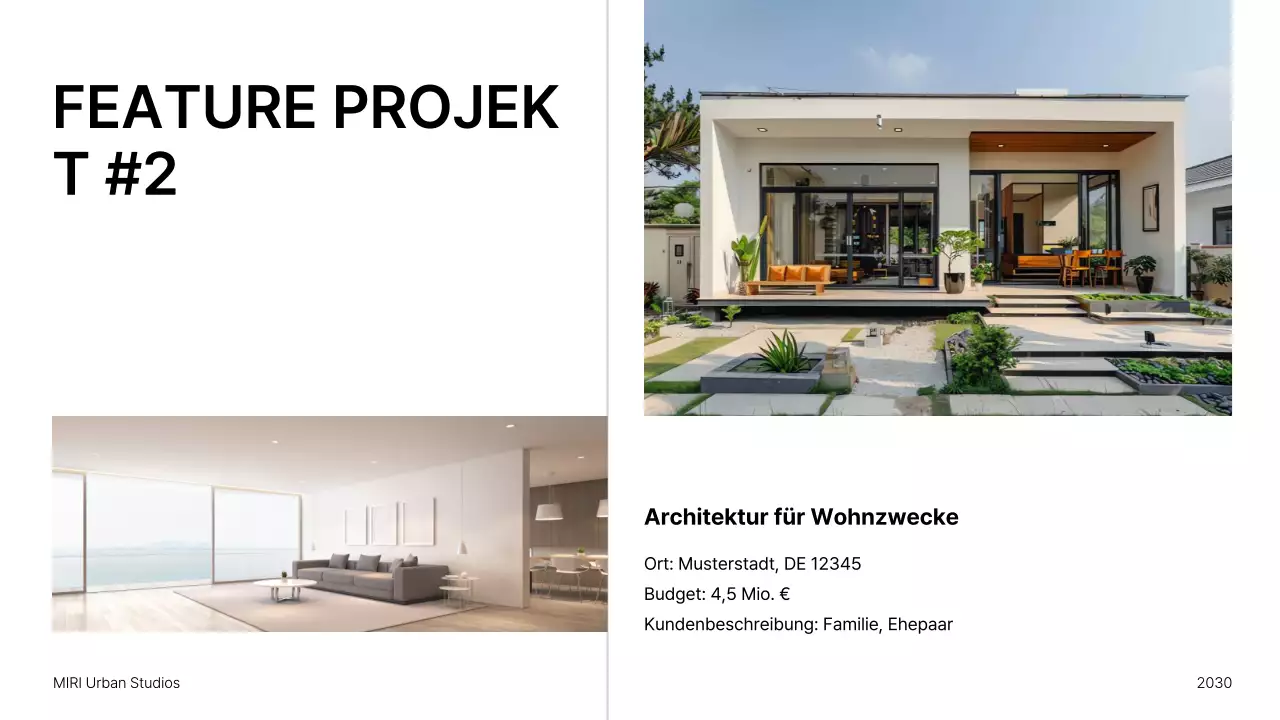 Minimalistische Architektur-Portfolio-Präsentation