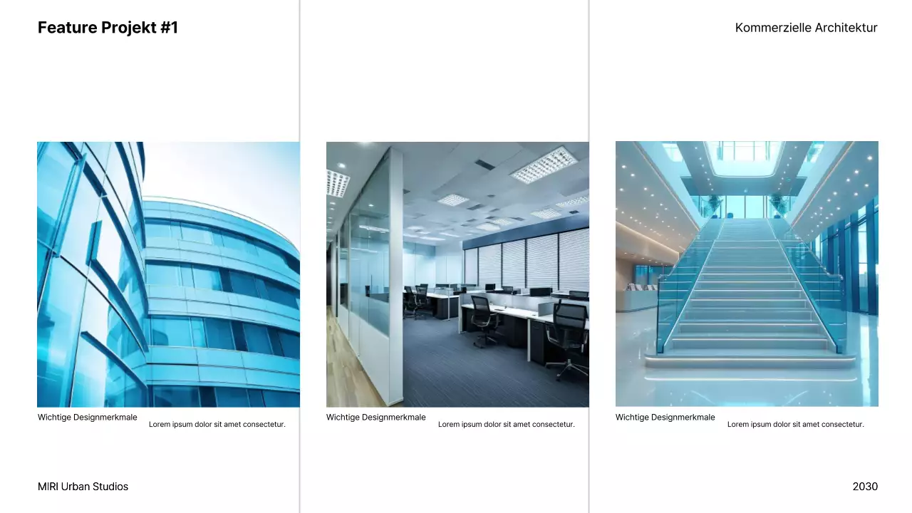 Minimalistische Architektur-Portfolio-Präsentation