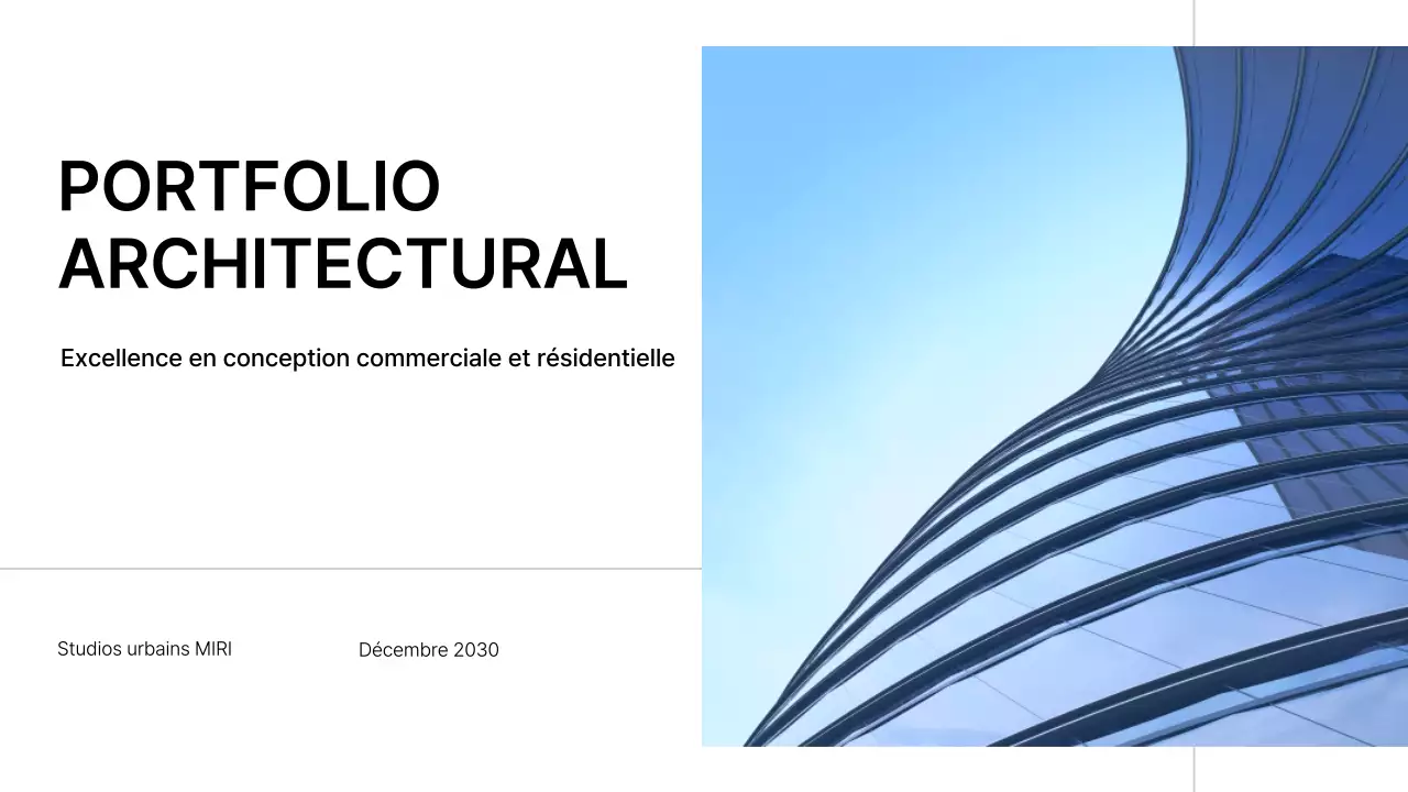 Présentation d'un portfolio d'architecture minimaliste