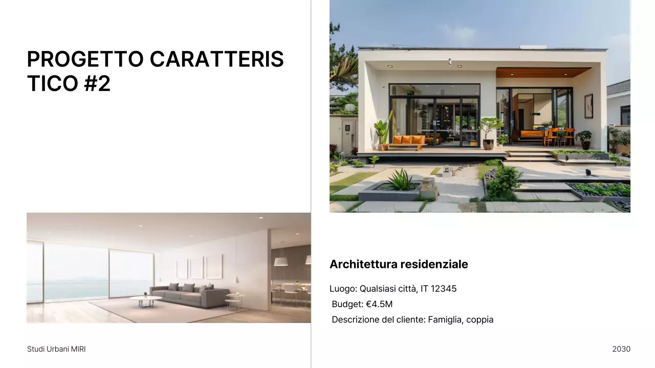Presentazione di un portfolio di architettura minimalista