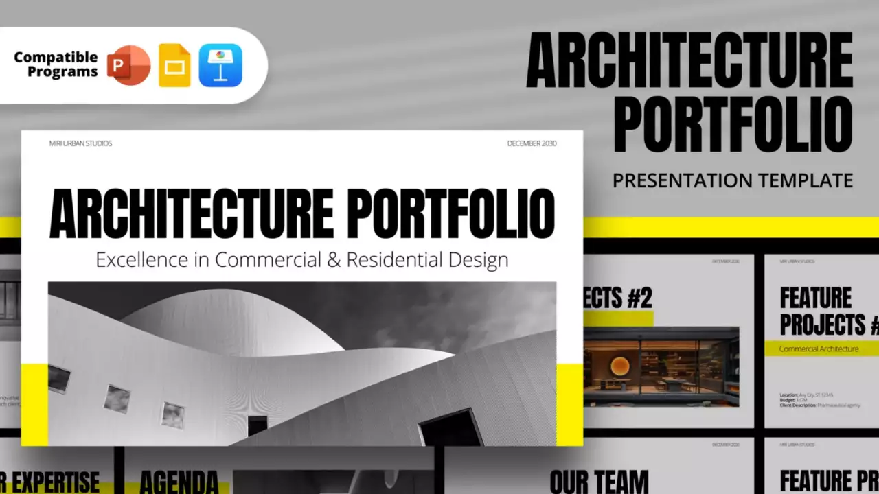 portfolio di architettura moderna nera