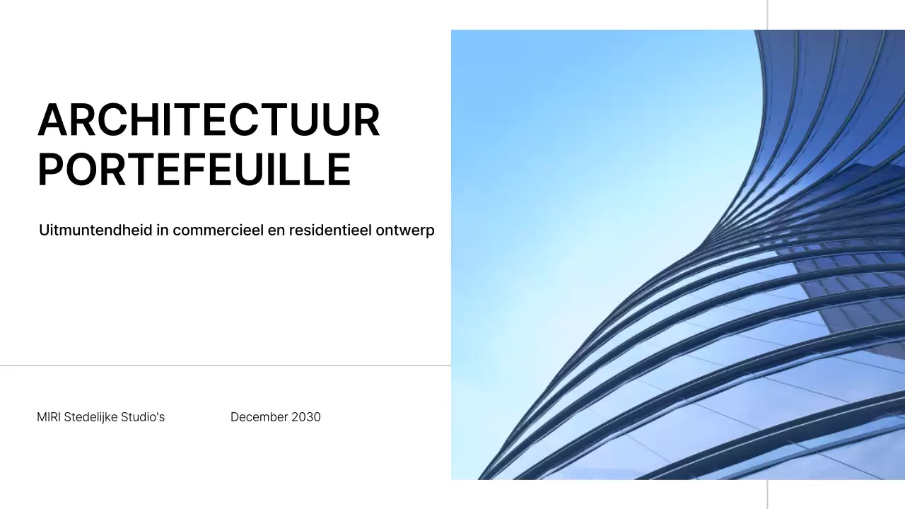 Presentatie minimalistische architectuurportefeuille