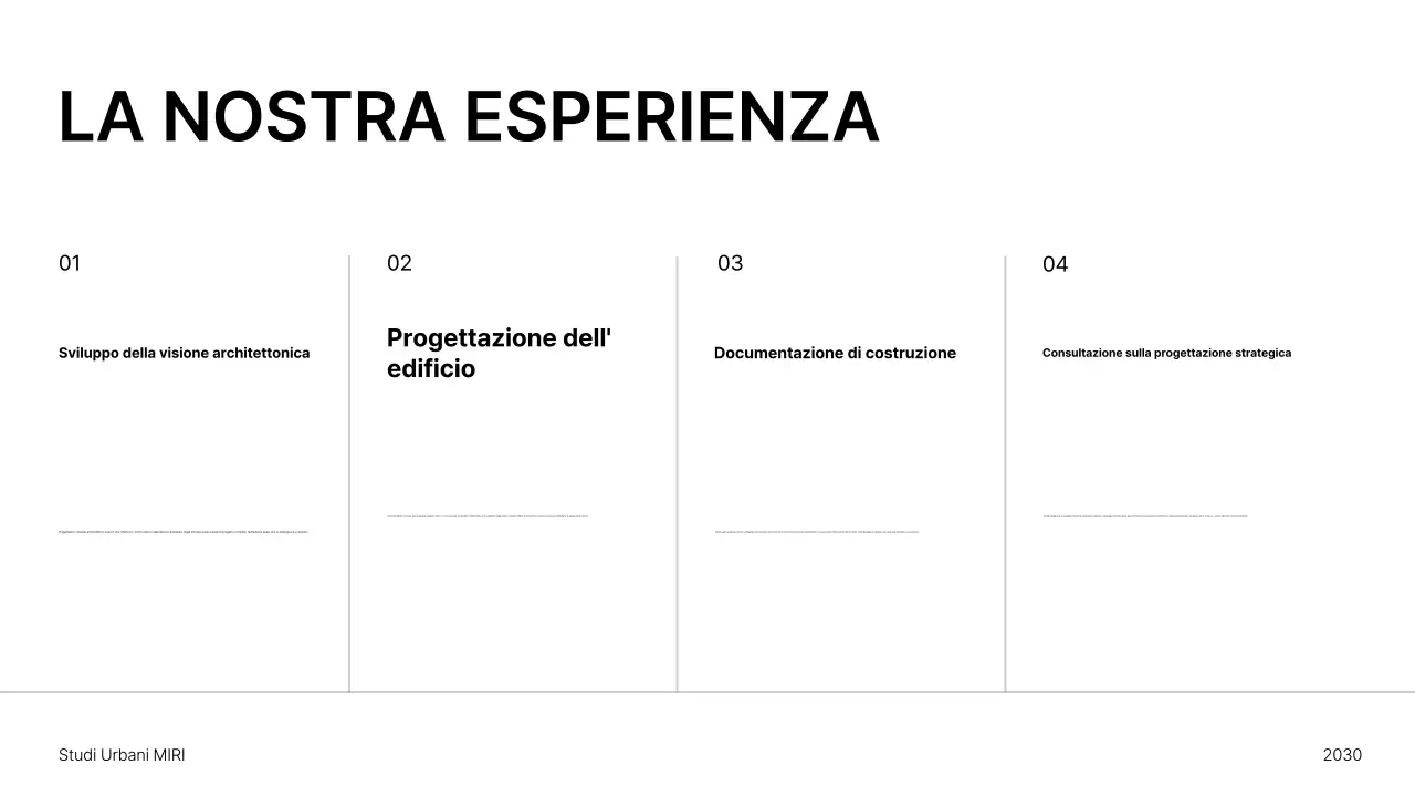 Presentazione di un portfolio di architettura minimalista