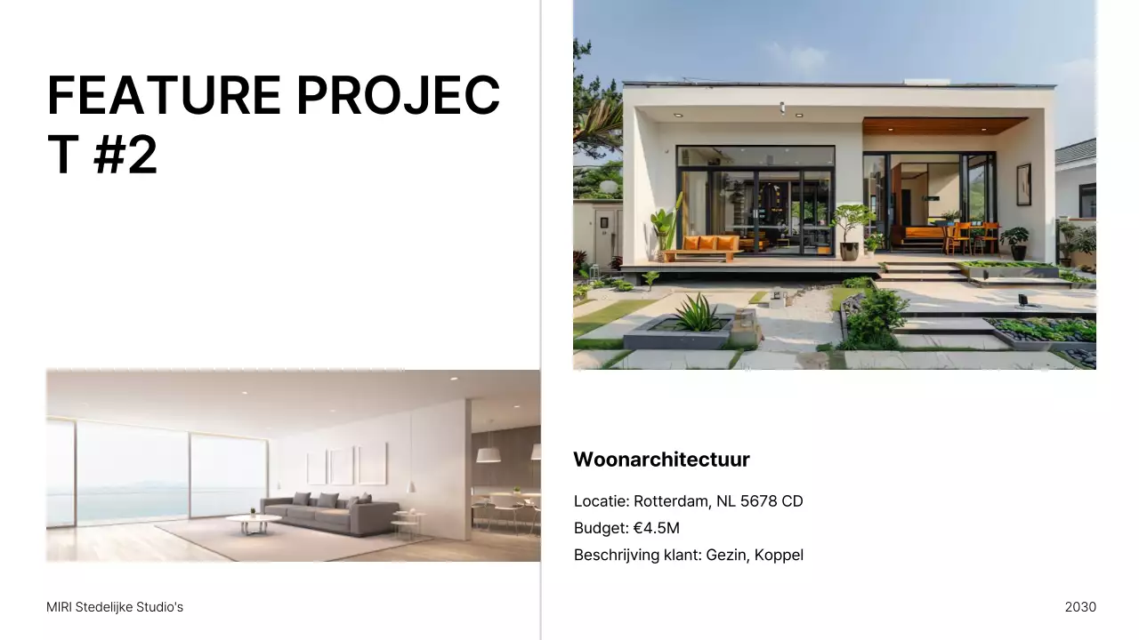 Presentatie minimalistische architectuurportefeuille
