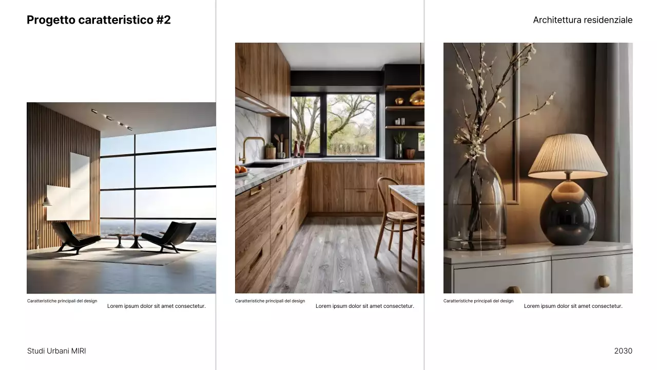 Presentazione di un portfolio di architettura minimalista