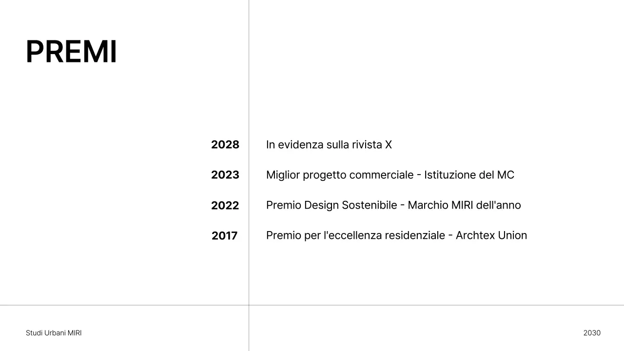 Presentazione di un portfolio di architettura minimalista