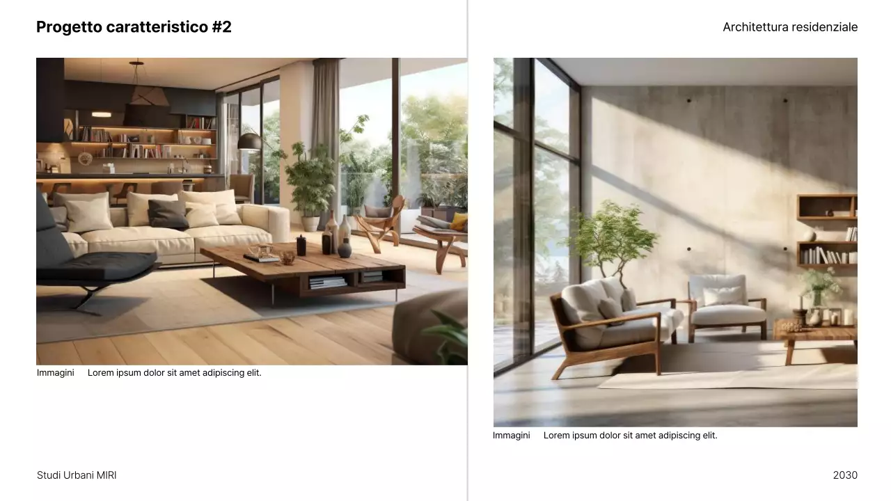 Presentazione di un portfolio di architettura minimalista