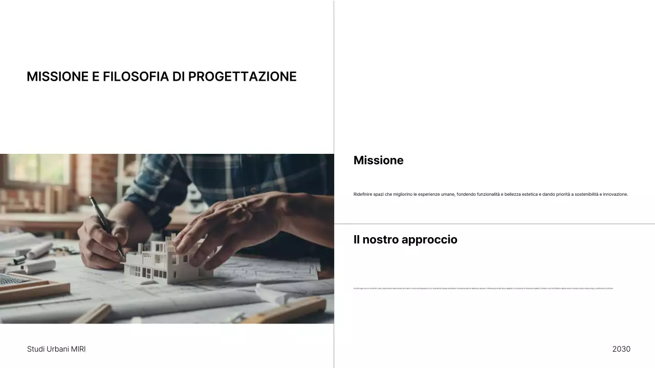 Presentazione di un portfolio di architettura minimalista