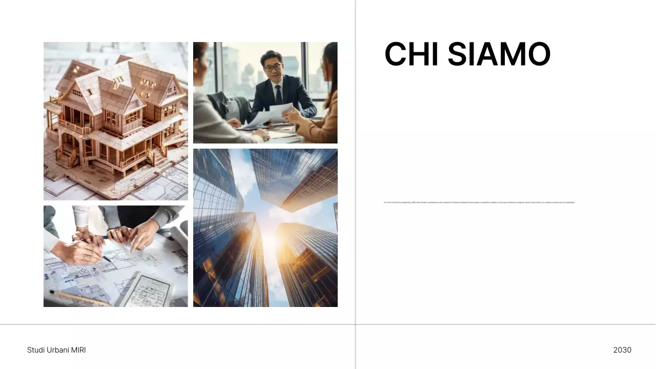 Presentazione di un portfolio di architettura minimalista