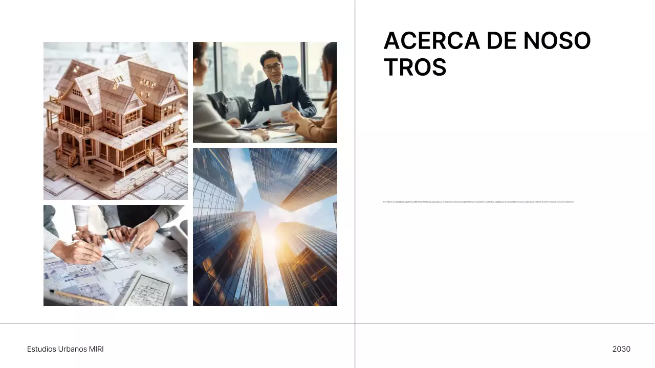 Presentación de una cartera de arquitectura minimalista