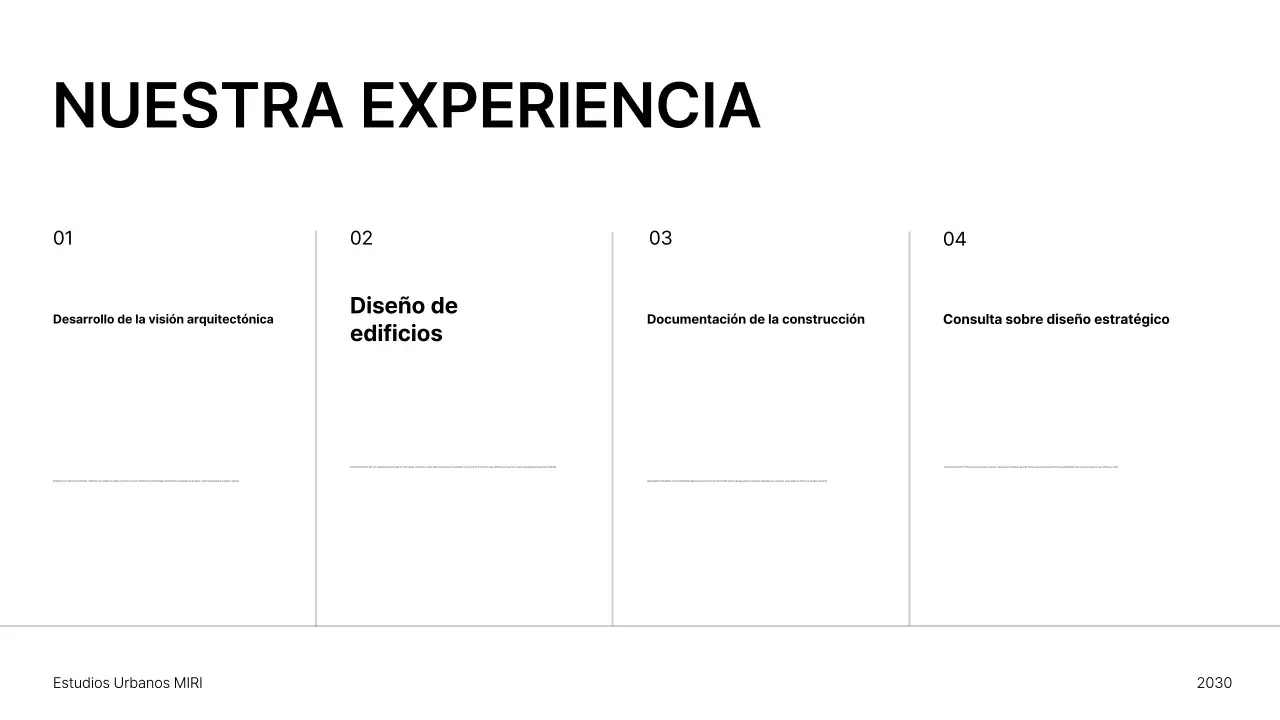 Presentación de una cartera de arquitectura minimalista