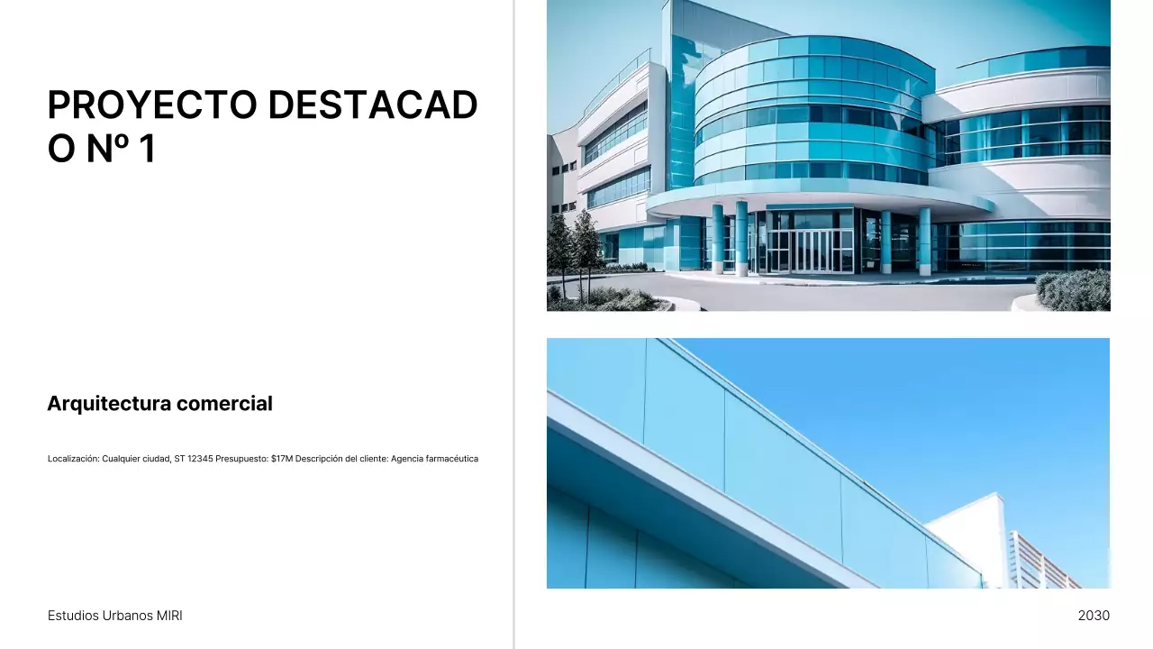 Presentación de una cartera de arquitectura minimalista