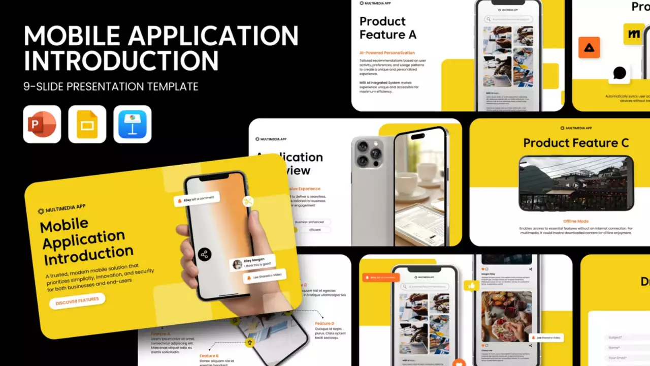 yellow modern mobile app promotion