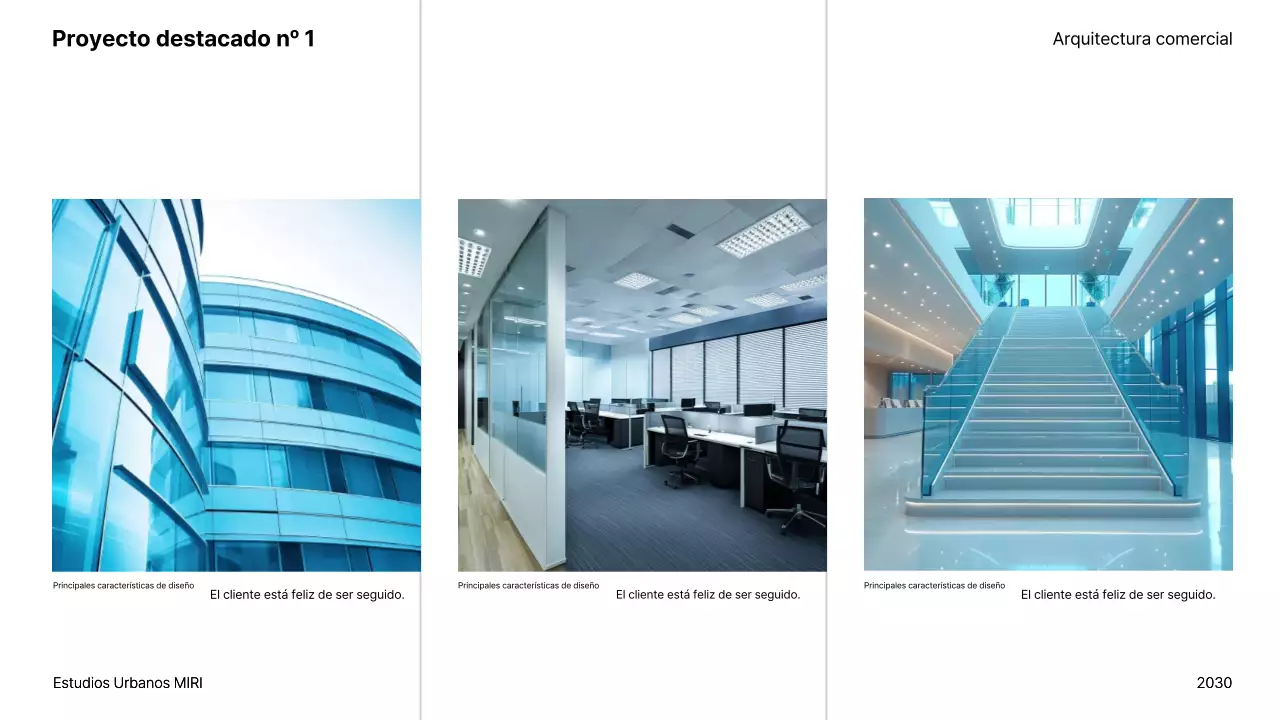 Presentación de una cartera de arquitectura minimalista