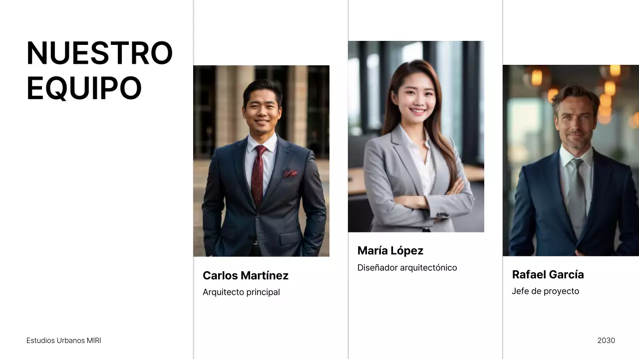 Presentación de una cartera de arquitectura minimalista