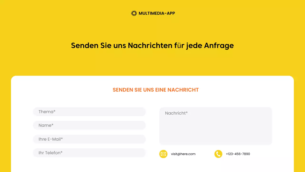 gelbe moderne mobile App Werbung