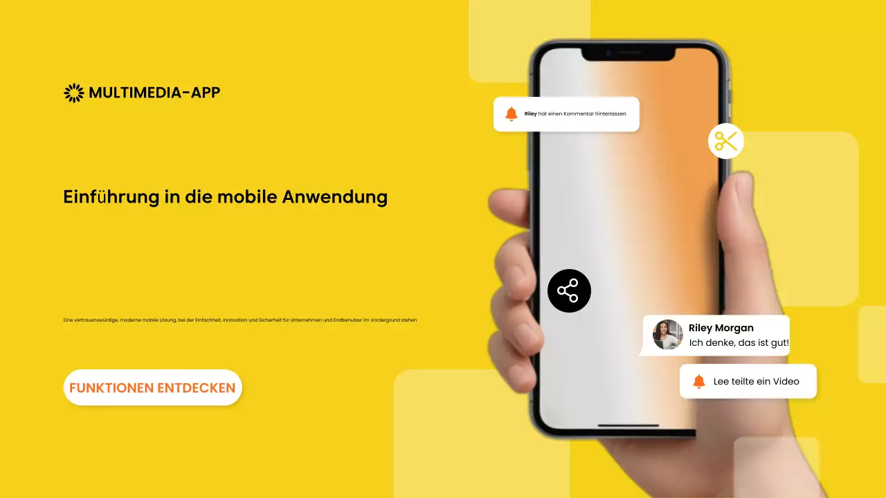 gelbe moderne mobile App Werbung