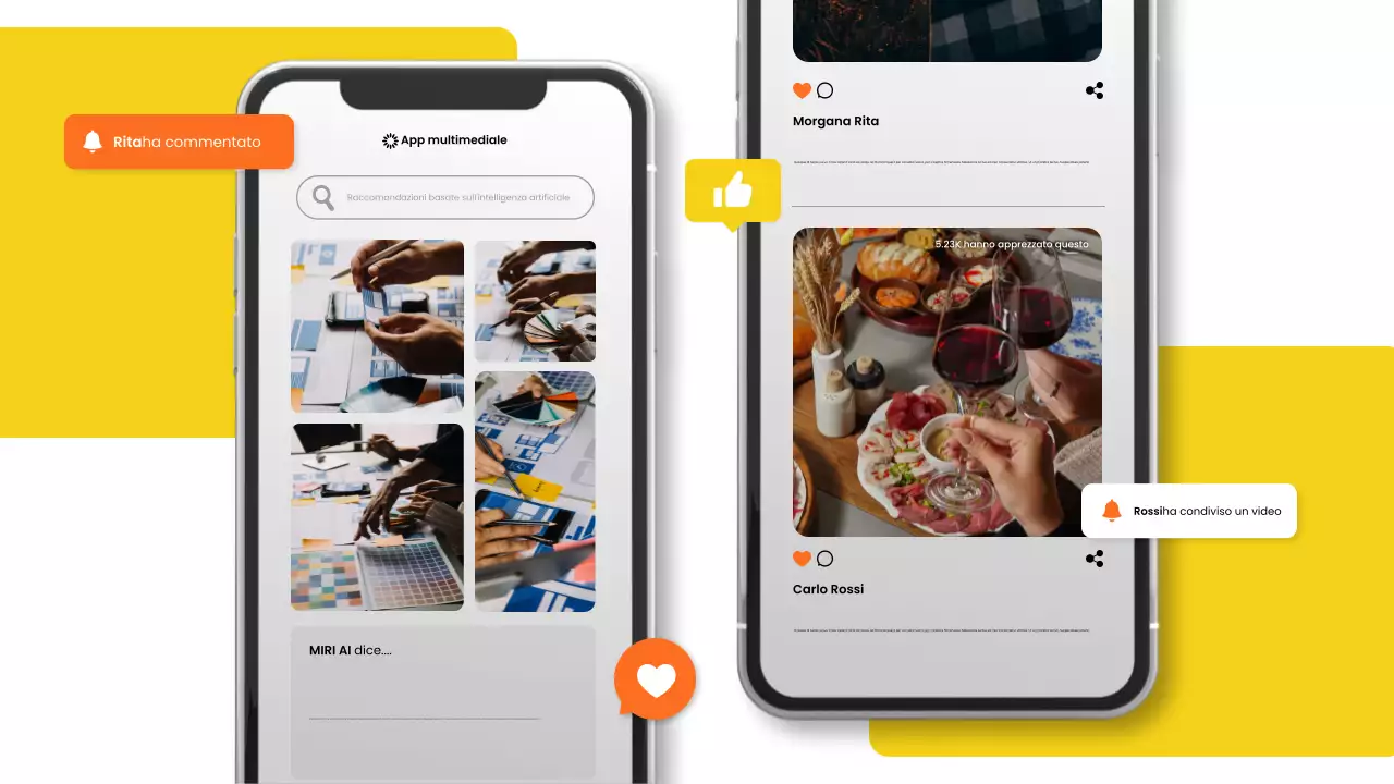 promozione di un'applicazione mobile gialla e moderna