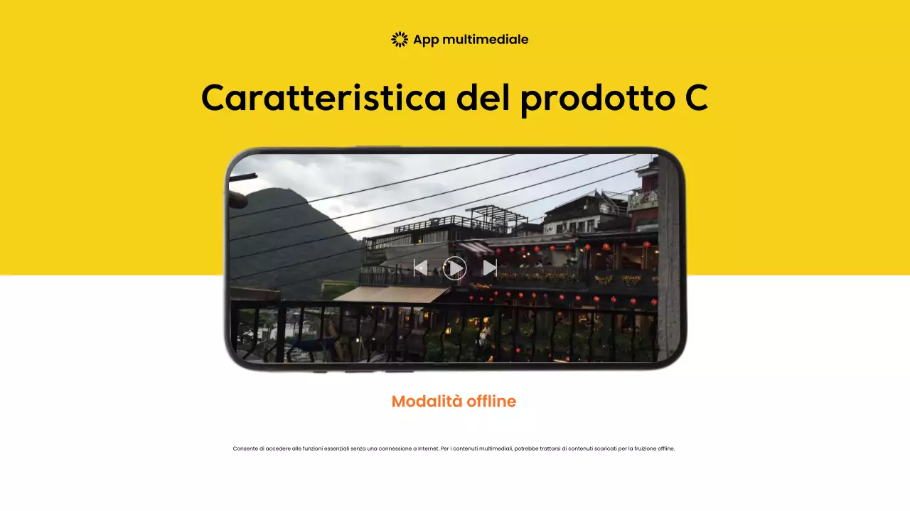 promozione di un'applicazione mobile gialla e moderna