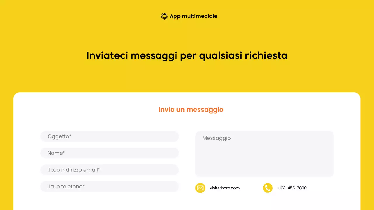 promozione di un'applicazione mobile gialla e moderna