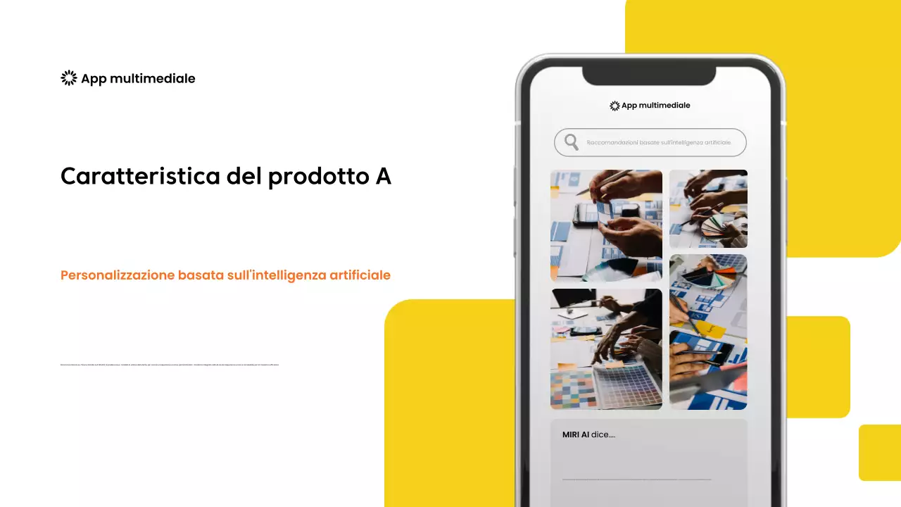 promozione di un'applicazione mobile gialla e moderna