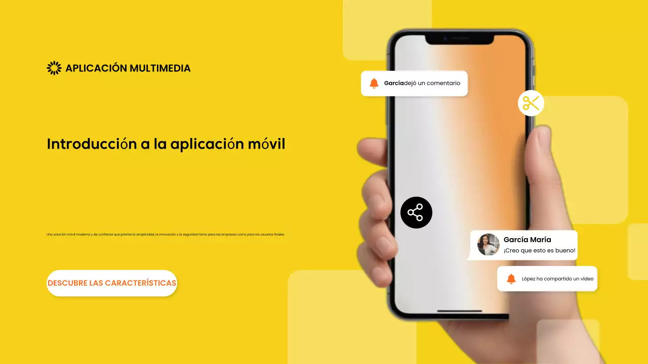 promoción de la aplicación móvil yellow modern