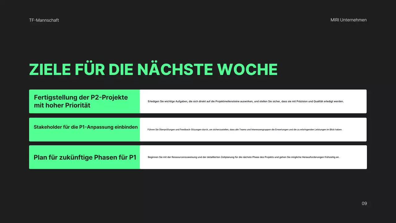 black modern Monatsbericht