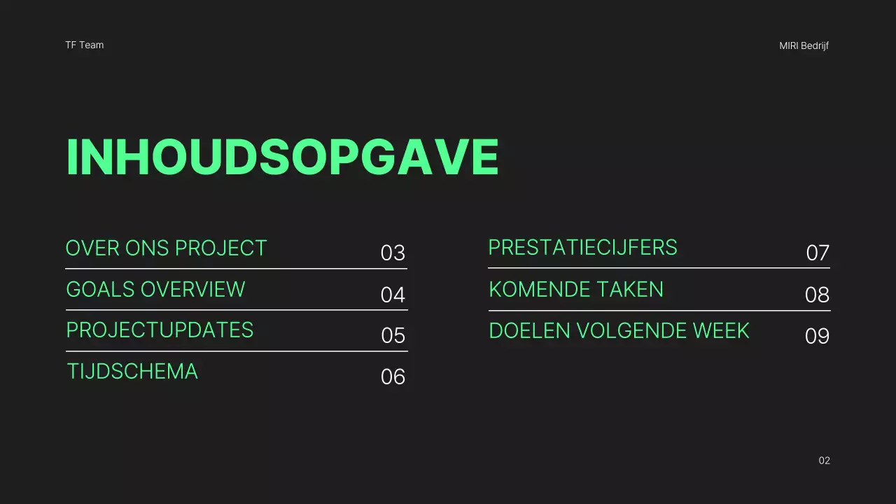 zwart modern maandoverzicht